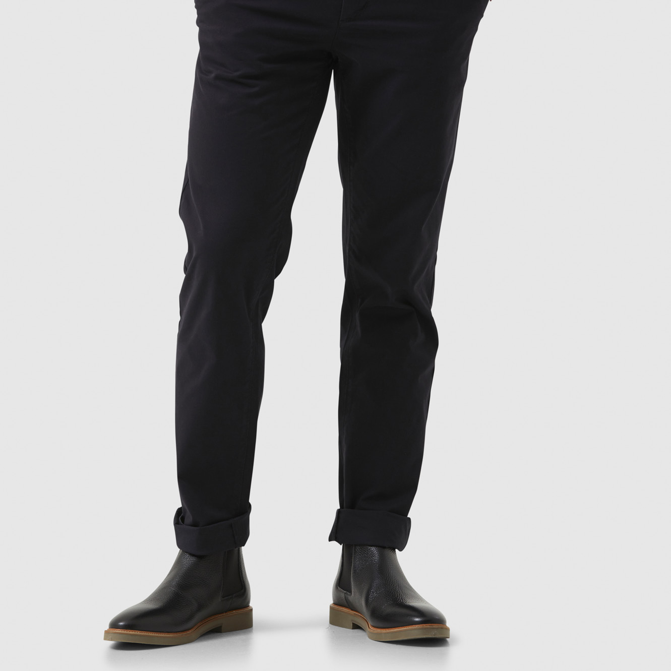 Rodd & Gunn dark slim-fit chinos.
