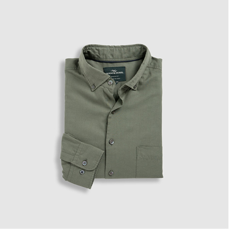 Rodd & Gunn green button-down shirt.