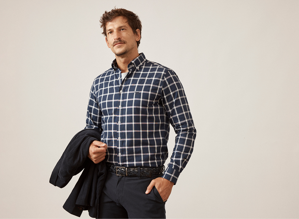 Rodd & Gunn men's check navy shirt.