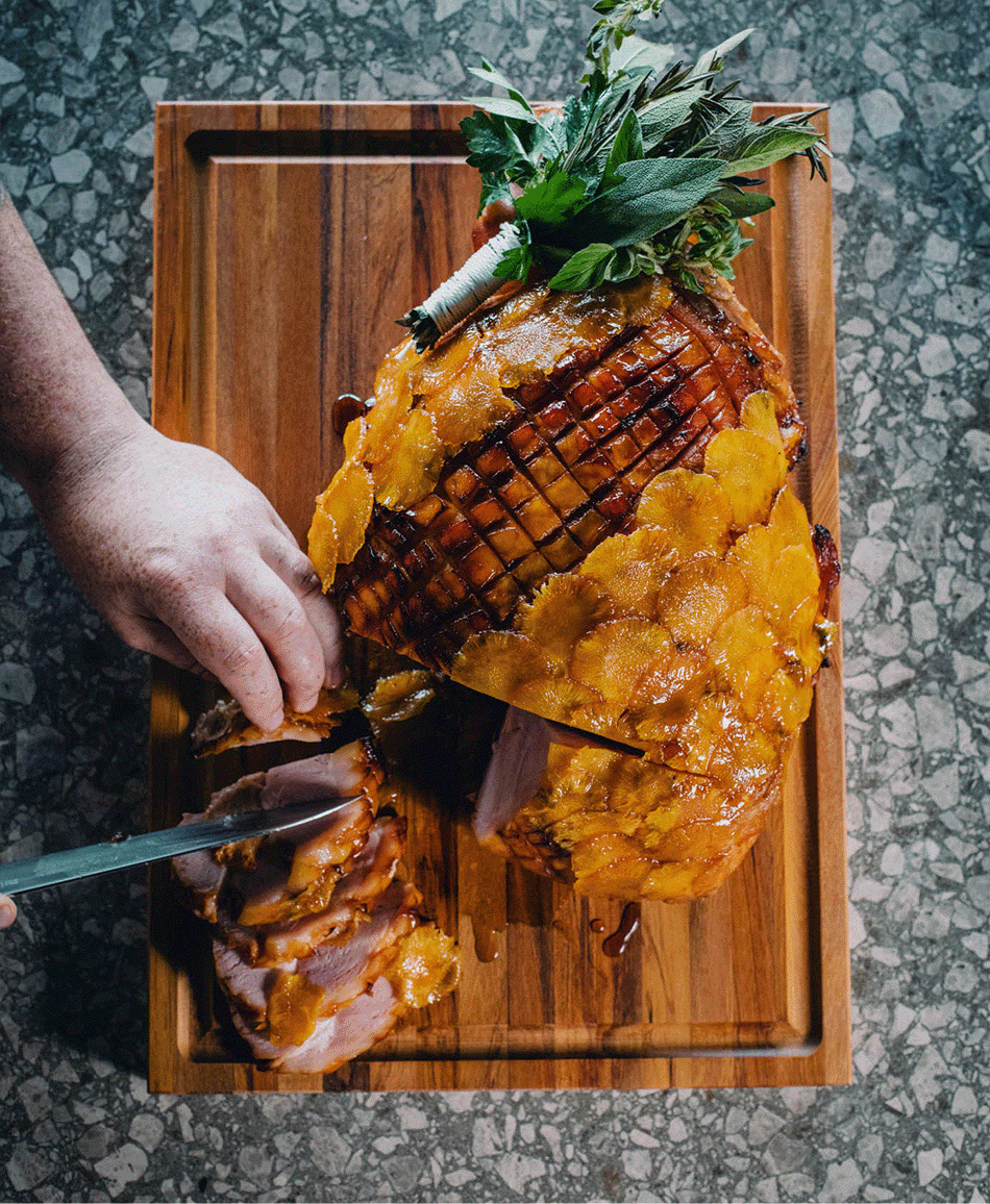 Christmas ham with pineapple glaze.