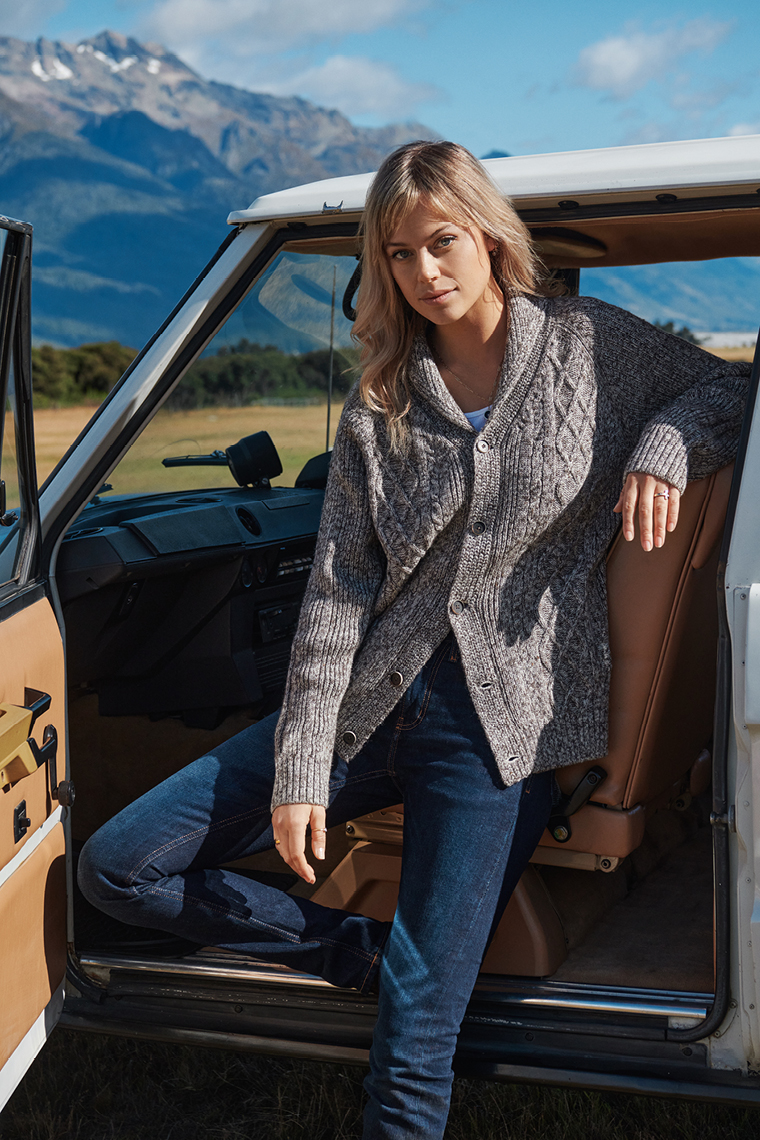 Rodd & Gunn's cable knit cardigan.