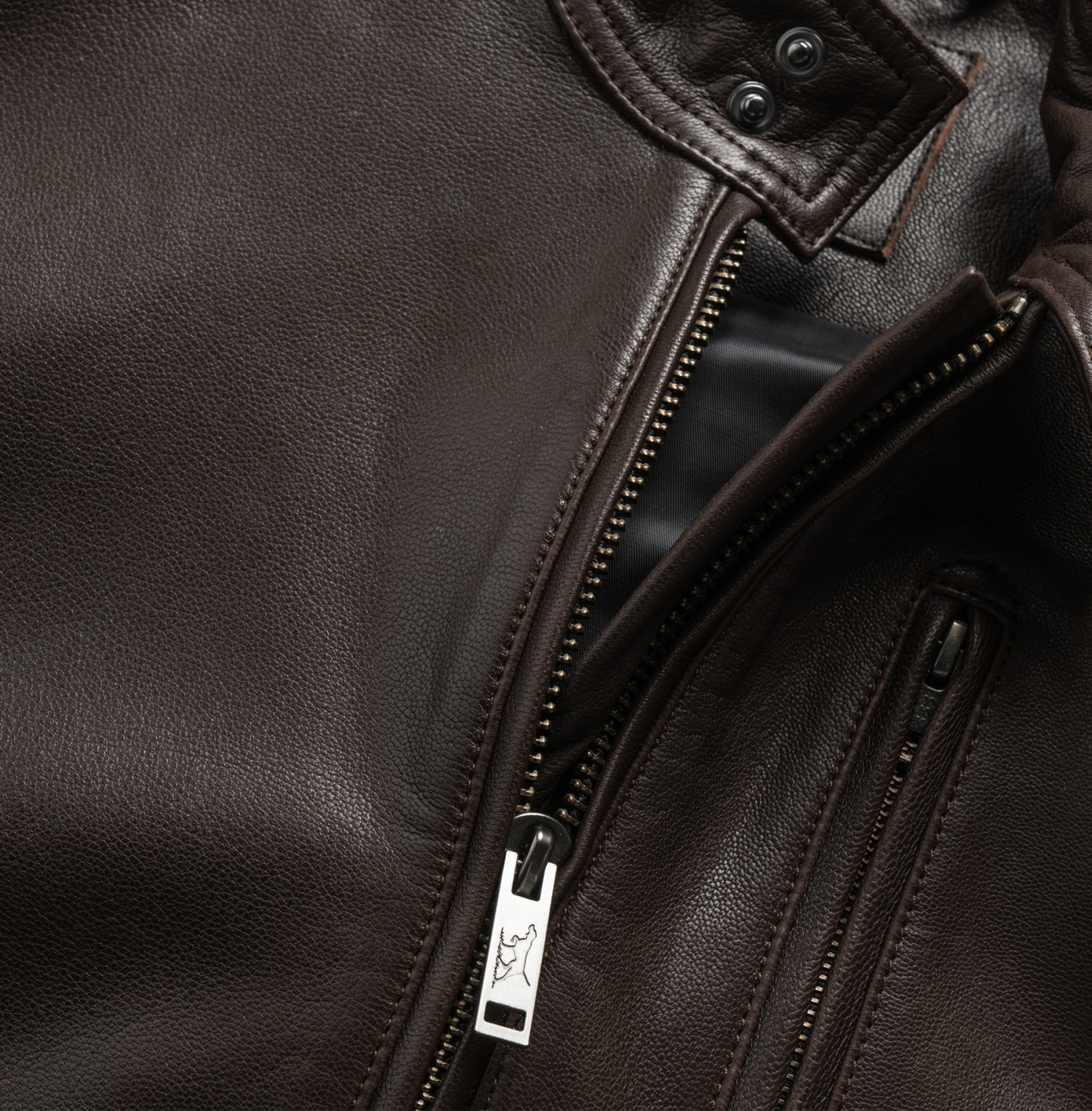 Rodd & Gunn brown leather jacket.