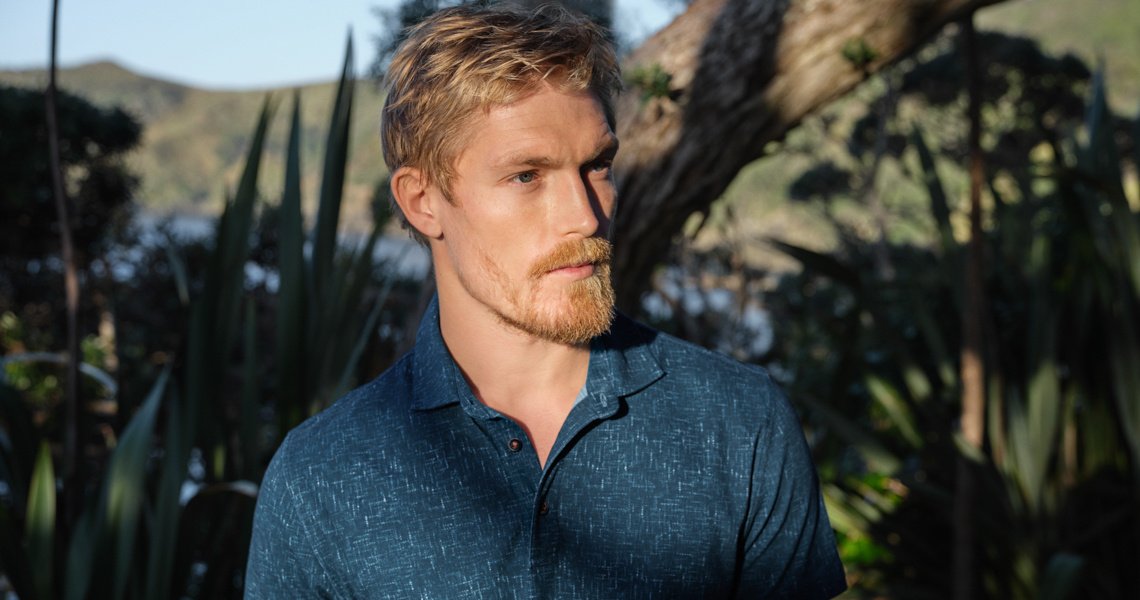 The Fitzroy Bay Shirt worn outside in a nature