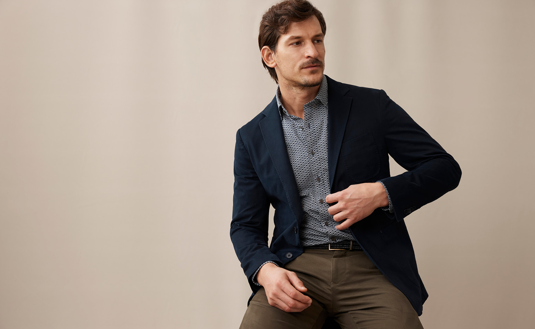 Owen Valley Blazer. Text reads: Supima has more natural softness, stretch, strength, durability & rich long lasting color than any other cotton