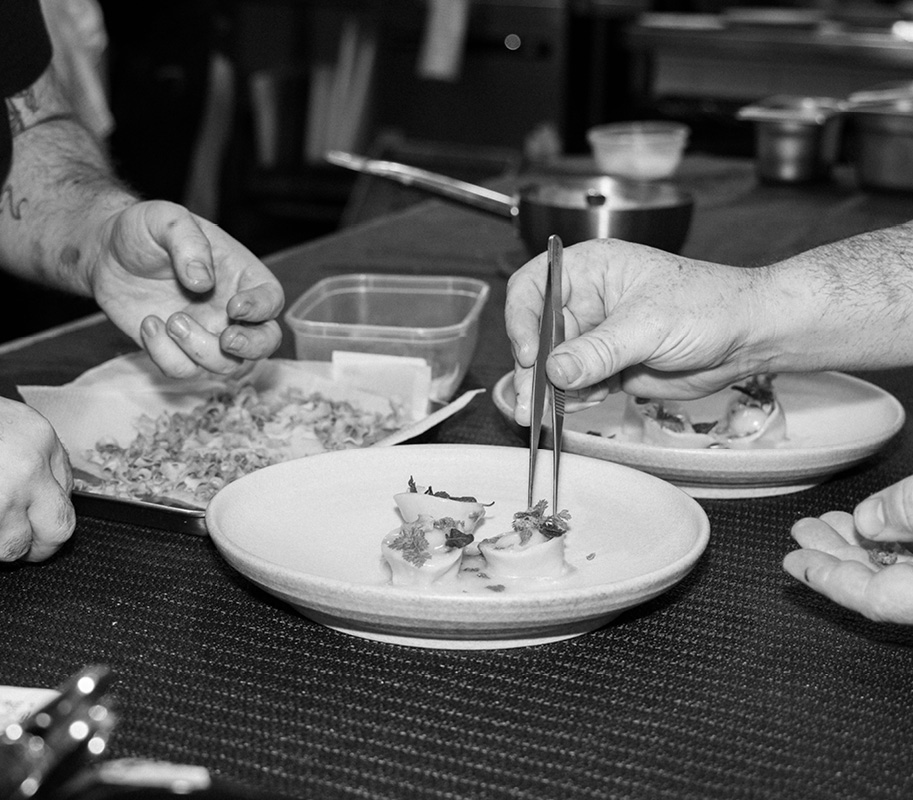 A beautifully presented plate of pasta