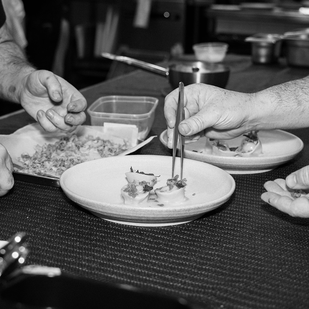 A beautifully presented plate of pasta