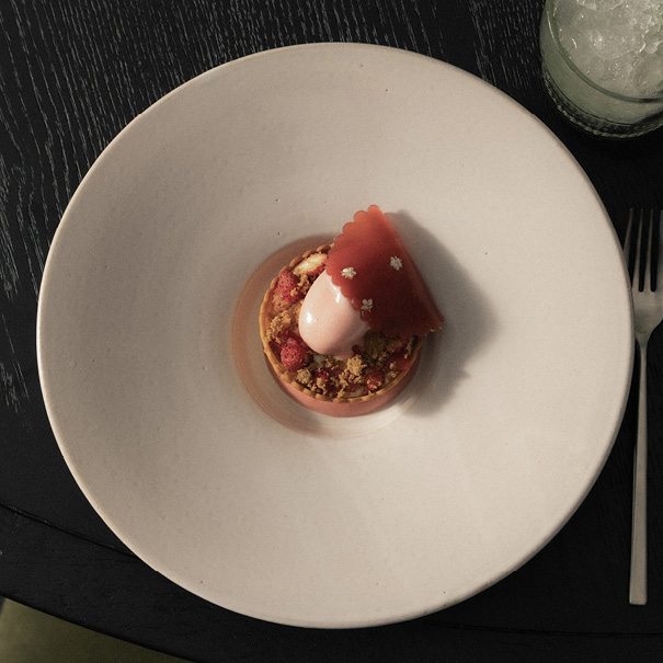 A visually appealing plate of food, styled with attention to detail and color contrast.